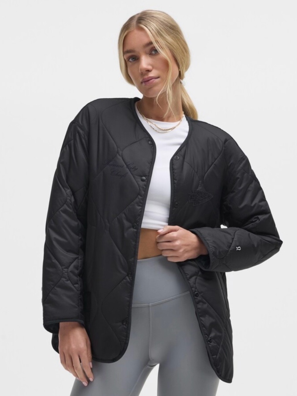 Lululemon Kansas Chiefs Quilted Black Women's Jacket - Lightweight Layering Coat